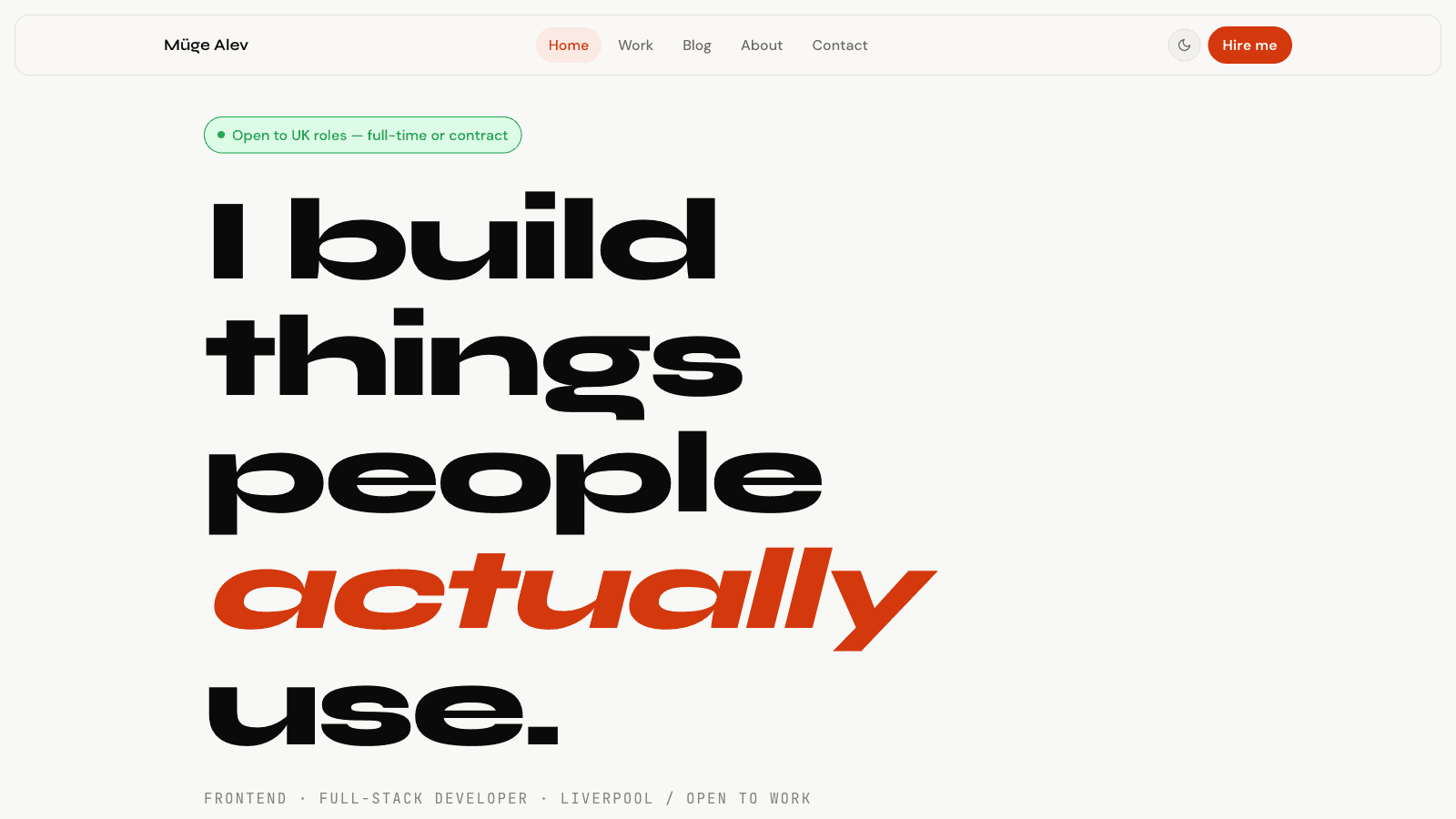 Personal portfolio — mugealev.tech